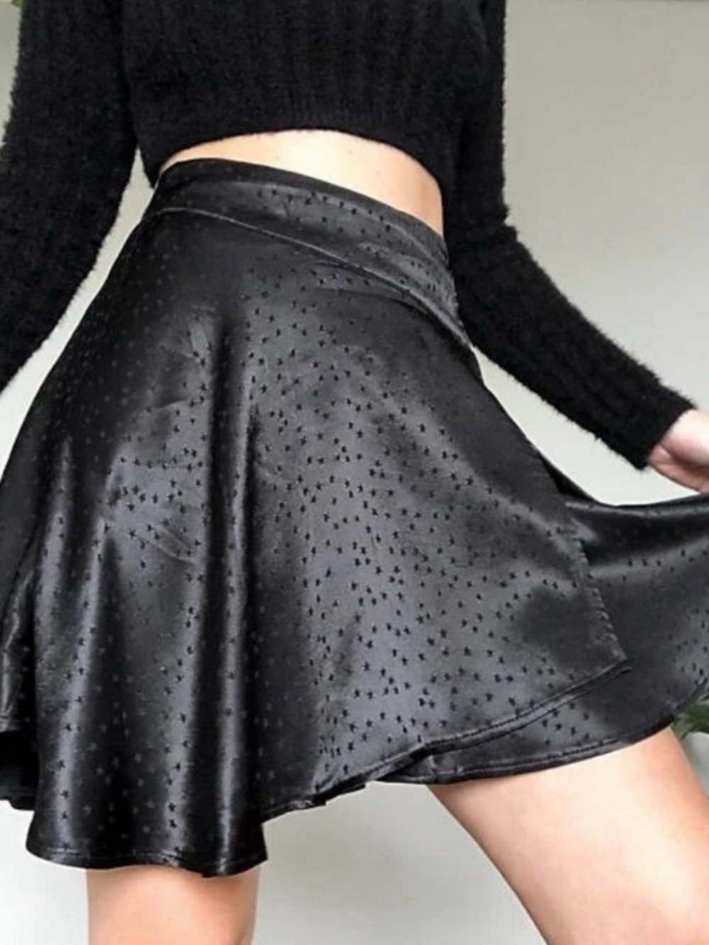 Free People Starstruck Satin Celestial Star Asymmetrical Skirt - Picture 3 of 12